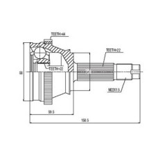 ( 364K ) - TRC - HOMOCINETICA L.RUEDA FIAT PALIO SIENA  ABS 44 DIENTES (22X22) SEG EXT