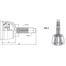 ( 568K ) - TRC - HOMOCINETICA L.RUEDA FIAT PALIO ARGO CRONOS UNO WAY LARGO 146MM(22X22) SEG MEDIO