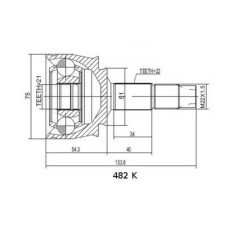 ( 482K ) - TRC - HOMOCINETICA L.RUEDA FIAT IDEA (22X21) SEGURO MEDIO
