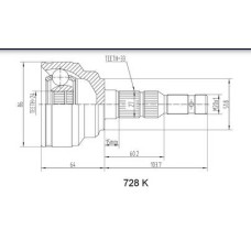 ( 728K ) - TRC - HOMOCINETICA L.RUEDA CHEVROLET CORSA II MERIVA 1,7 D (33X24) SEG MEDIO