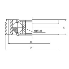 ( 011K ) - TRC - HOMOCINETICA L.CAJA VW GOL SENDA  GOLF FORD GALAXY (33 EST Ancho 94MM Alt 32MM )