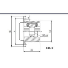 ( 016K ) - TRC - HOMOCINETICA LADO CAJA VW BORA GOLF IV PASSAT 30 ESTRIAS 108MM ANCHO 57.50 ALTO