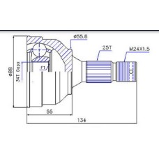 ( 273K ) - TRC - HOMOCINETICA L.RUEDA PEUGEOT 207 208 408 C4 PARTNER 135MM (25X34) SEG INTERNO