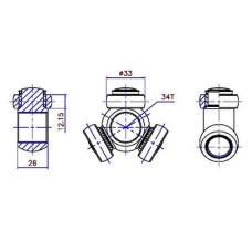 ( 30 ) - TRC - TRICETA PEUGEOT 405 306 PARTNER XSARA  (34 ESTRIAS 33MM DADO)