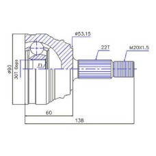 ( 307K ) - TRC - HOMOCINETICA L.RUEDA VW GOLF POLO DIESEL ( 22X30)