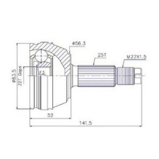 ( 354K ) - ROLL - HOMOCINETICA L.RUEDA FORD FIESTA KA ZETEC  ESCORT 95/96 (25 X 22) SEGURO EXTERNO