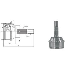 ( 496K ) - TRC - HOMOCINETICA L.RUEDA RENAULT KANGOO  ABS 26 DIEN L141 COPA 76MM (21X21)SEG MEDIO
