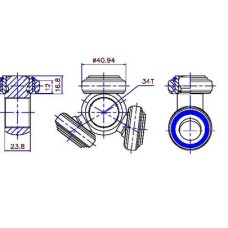 ( 54 ) - TRC - TRICETA  RENAULT LAGUNA VW VENTO GOLF FORD MONDEO (34 ESTRIAS 41MM DADO FLOTANT)