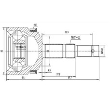 ( 620K ) - TRC - HOMOCINETICA L. RUEDA CHEVROLET MERIVA 03/13 ABS 29 DIENTES (22X23) SEG MEDIO