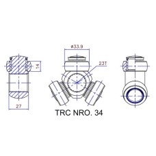 ( 34 ) - TRC - TRICETA PEUGEOT 306/405/PARTNER NACIONAL ( 23 ESTRIAS DADO 33.90)